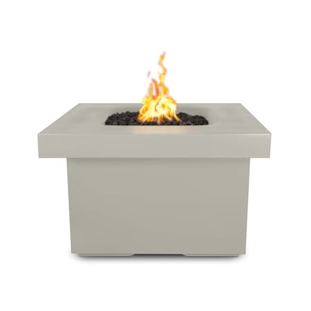 The Outdoor Plus 36 Square Ramona Fire Table, GFRC Concrete, Ash, Plug & Play Electronic Ignition, Liquid Propane OPT-RMNSQ36EKIT-ASH-LP